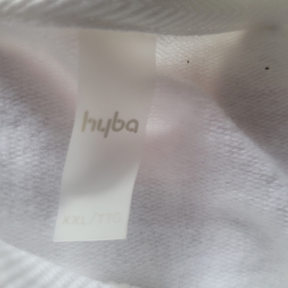 Hyba White Sweatshirt with Black Stripe Down Sleeves XXL - Picture 6 of 7